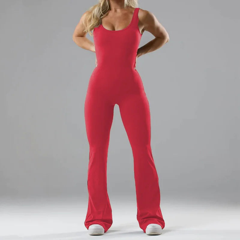 Seamless Hollow Yoga Bodysuit - Women's Casual Activewear