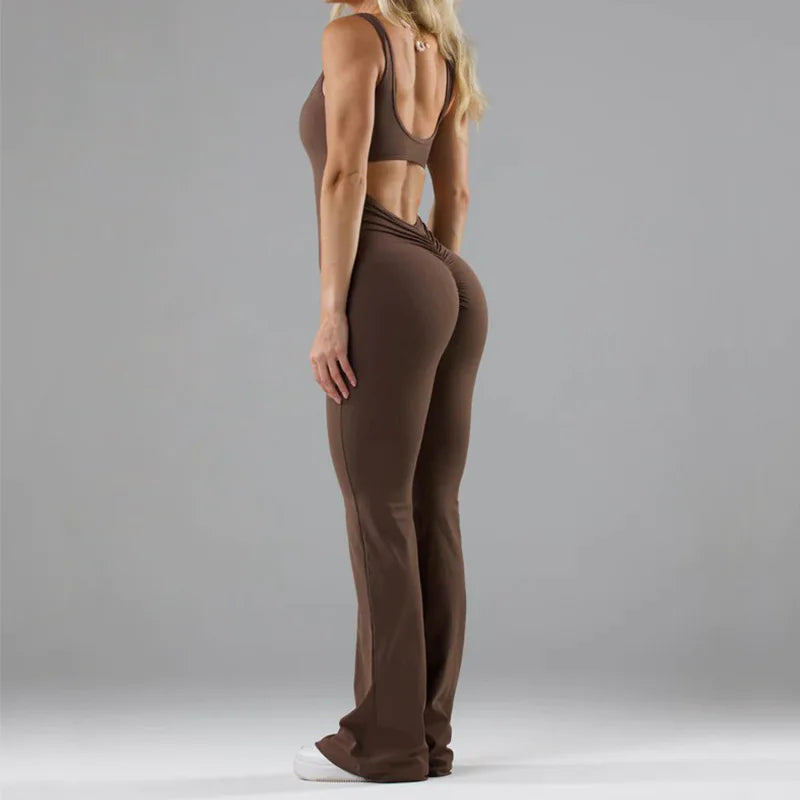 Seamless Hollow Yoga Bodysuit - Women's Casual Activewear