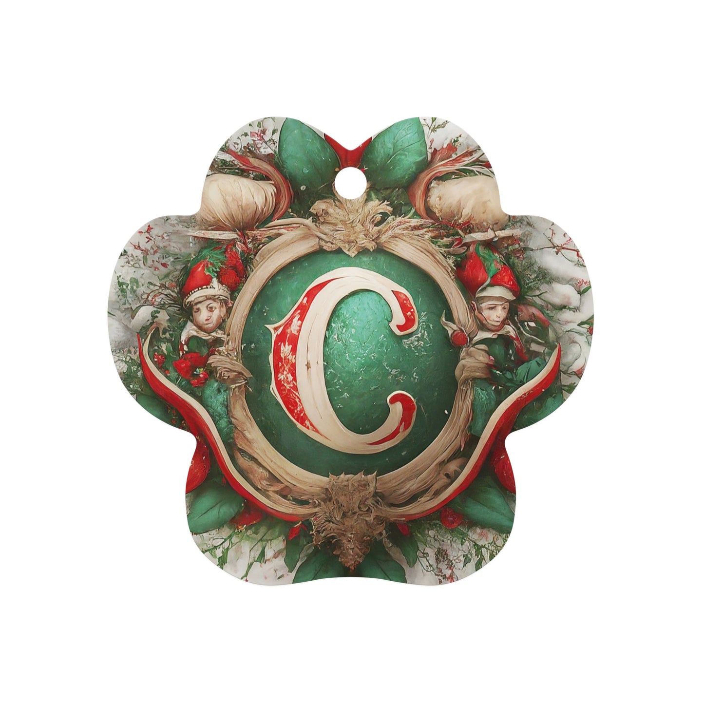 Santa in green Metal ornament designed by Irish designer