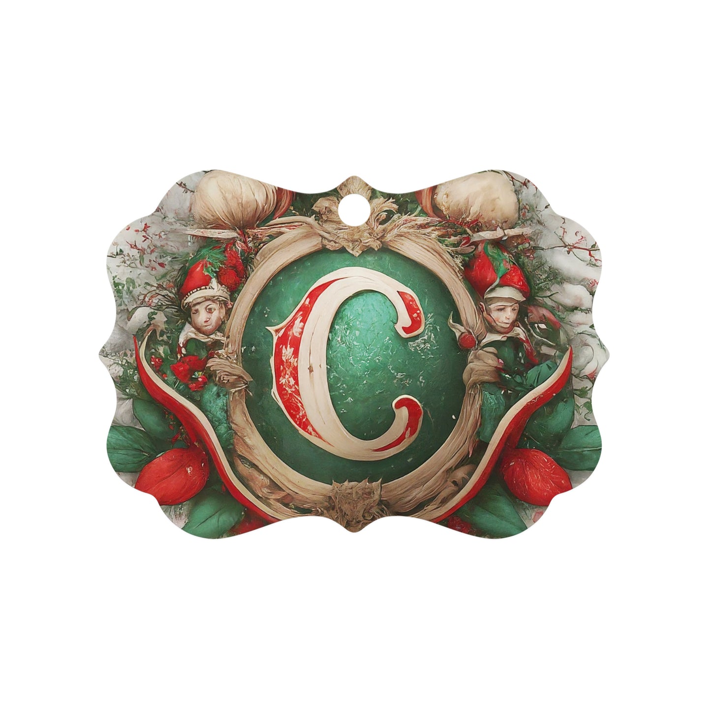 Santa in green Metal ornament designed by Irish designer