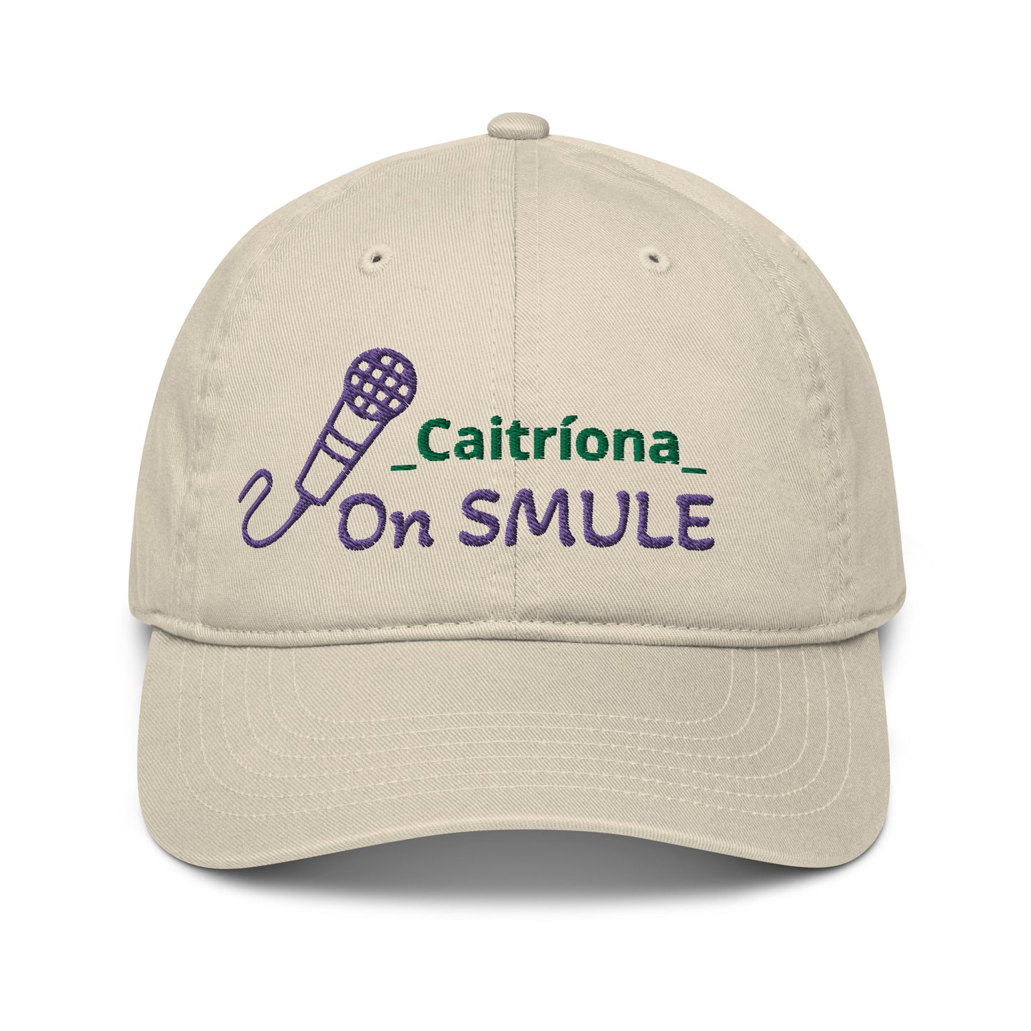 Personalised Organic hat with SMULE vip name.