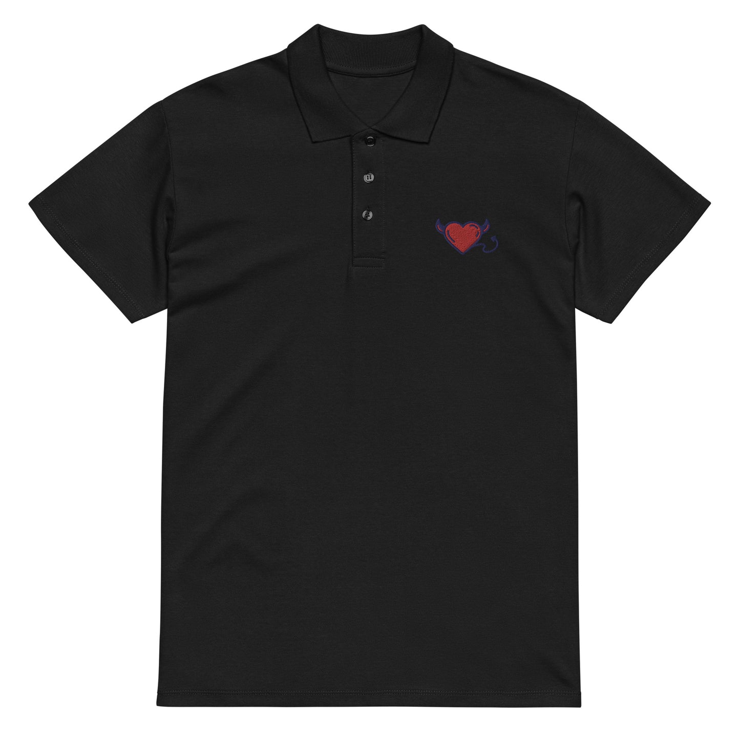 Embroidered little devils Premium pique polo shirt