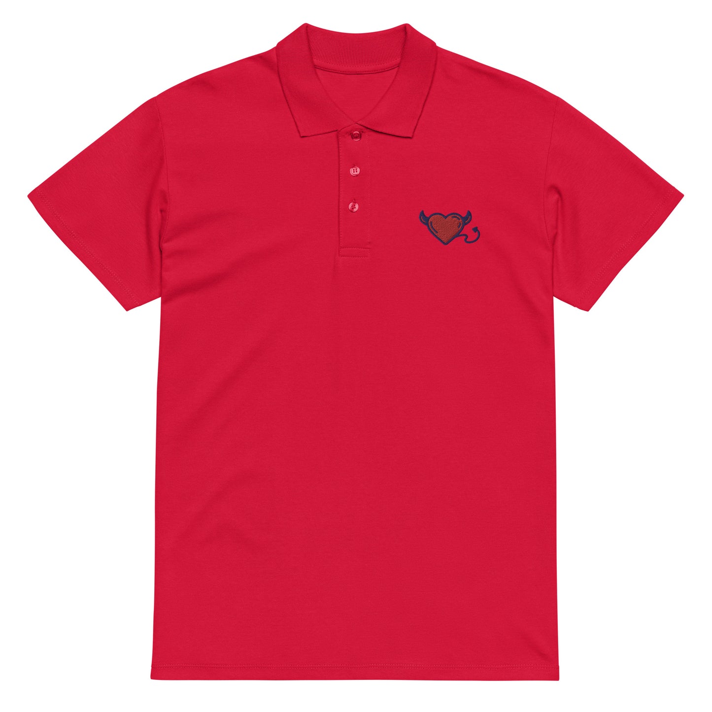 Embroidered little devils Premium pique polo shirt